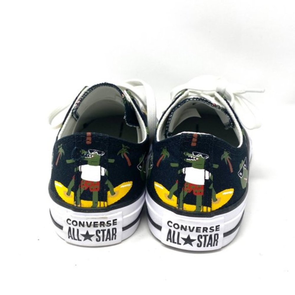 CONVERSE 671293F CTAS OX Croco Furf Black Canvas Unique Women's Low Top Sneakers - Picture 9 of 10